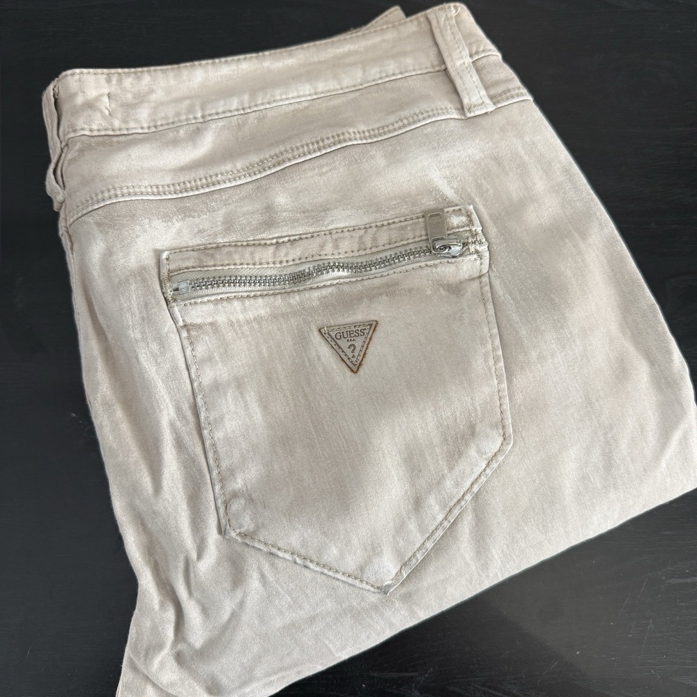 Guess Womens Skinny Stretch Ankle Stone Brushed Acid Tan‎ 31 Fits 34x28.5 Pants
